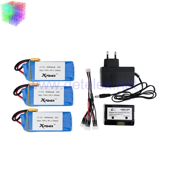 XK-X380 X380-A X380-B X380-C air dancer drone spare parts 1 to 3 cherger set + 3pcs 11.1V 5400mAh battery - Click Image to Close